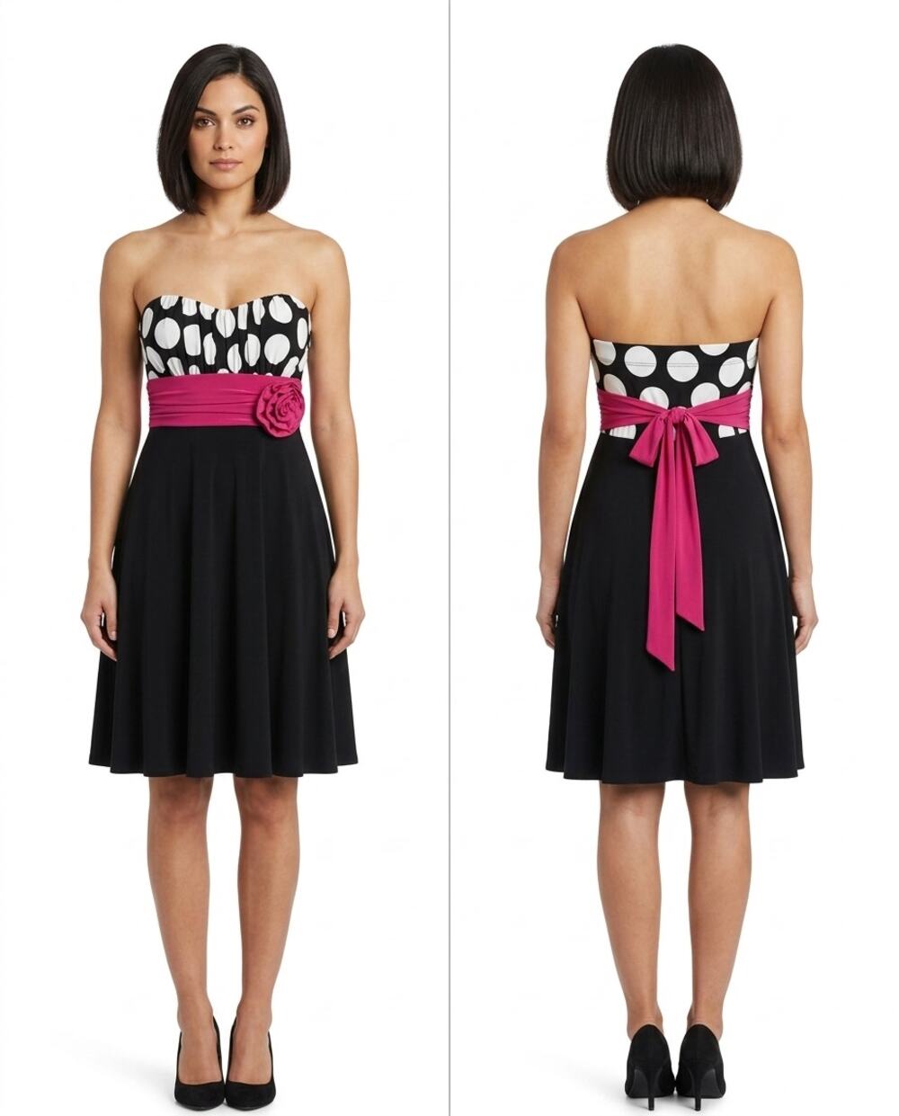 Speechless Black Fit & Flare Ruffle Knee Length Dress Women Size M